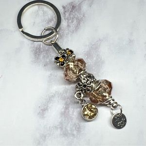Glass champagne beaded Key chain